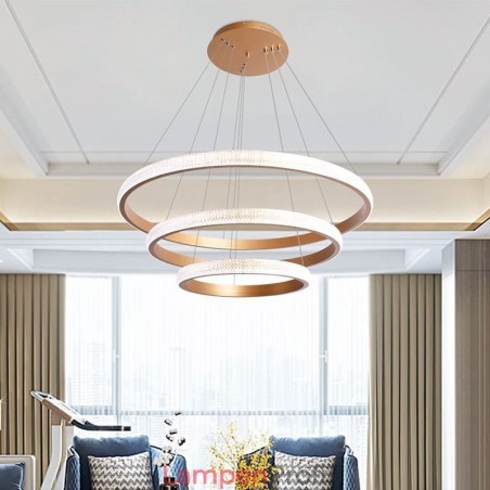 Moderne Pendelleuchte Acryl 3 Ringe Lampe 80+60+40cm Moderne Pendelleuchte Acryl 3 Ringe Lampe 80+60+40cm