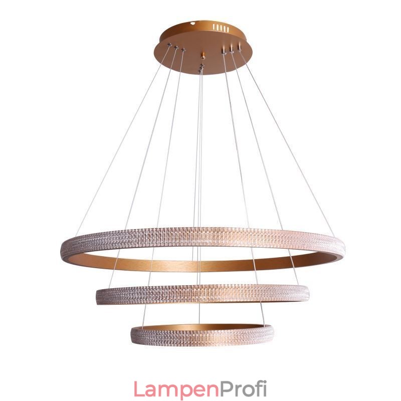 Moderne Pendelleuchte Acryl 3 Ringe Lampe 80+60+40cm