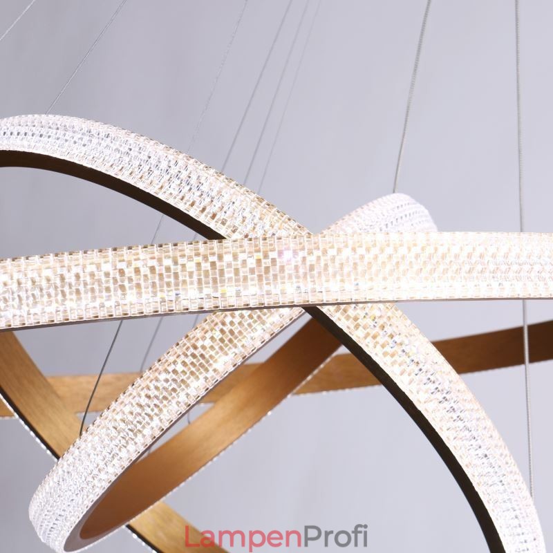Moderne Pendelleuchte Acryl 3 Ringe Lampe 80+60+40cm