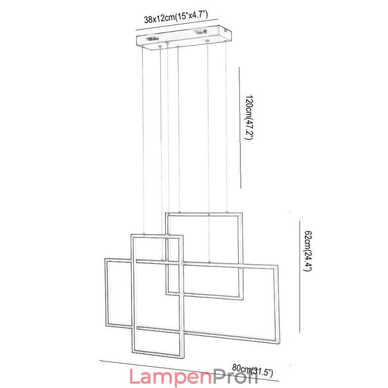 Nordische Pendelleuchte Geometrische quadratische Pendelleuchte