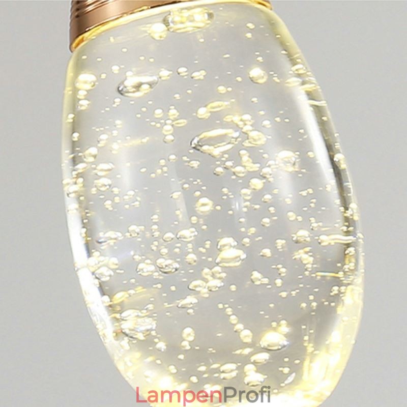 Tropfenförmige Cluster-Pendelleuchte aus Saatglas