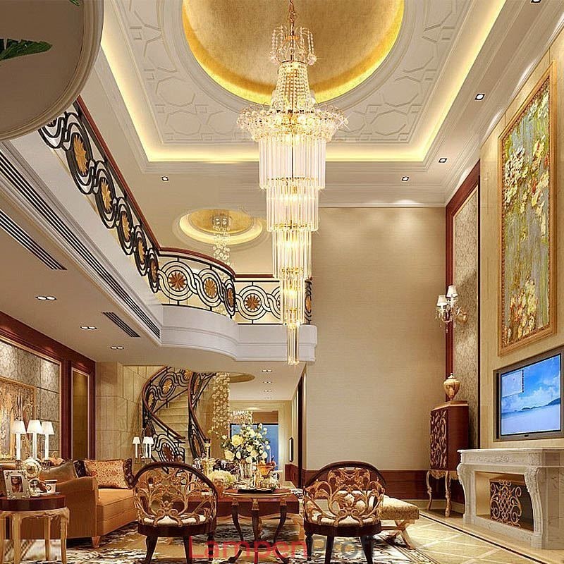 Eleganter langer Kristall-Kronleuchter