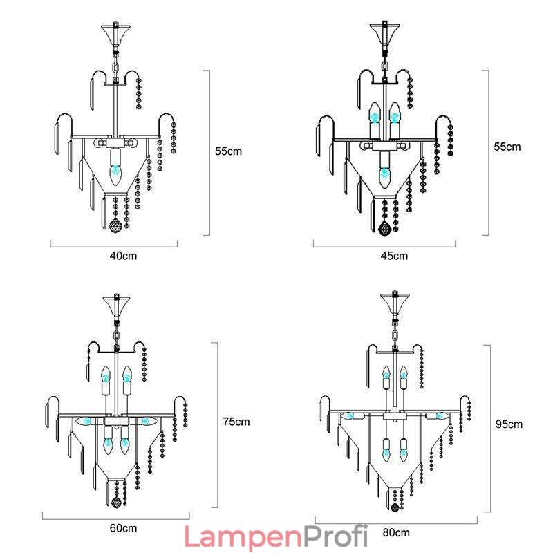 Moderne elegante Kristall Pendelleuchte konische Kronleuchter