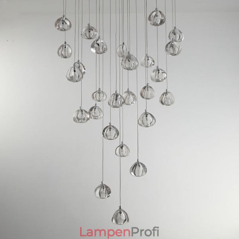 Moderne Kristall Cluster Pendelleuchte Einzigartige Kristall Lampenschirm Duplex Treppe