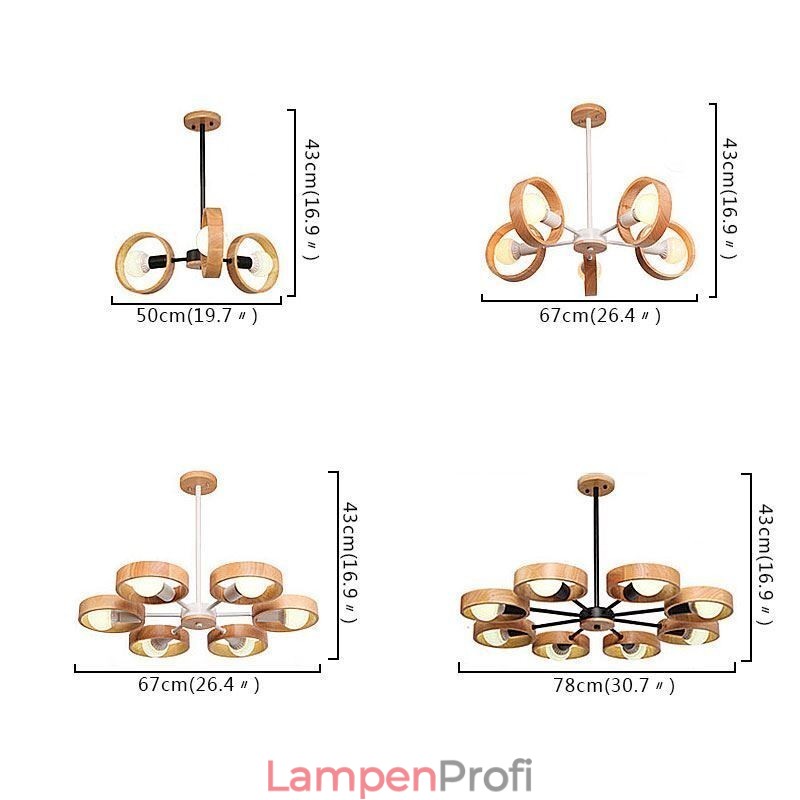 Nordische einzigartige Holzpendelleuchte