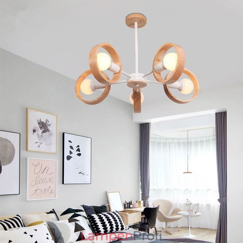 Nordische einzigartige Holzpendelleuchte