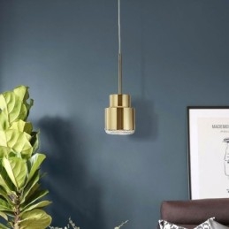 Postmoderne Glas Pendelleuchte Goldene Zylinderlampe Helle Beleuchtung