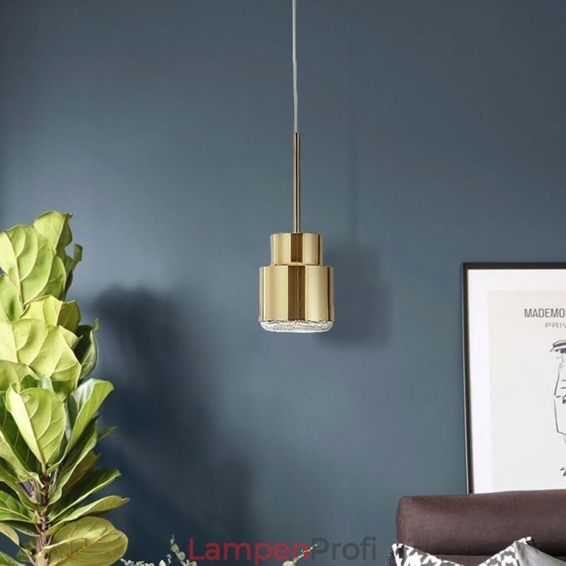 Postmoderne Glas Pendelleuchte Goldene Zylinderlampe Helle Beleuchtung