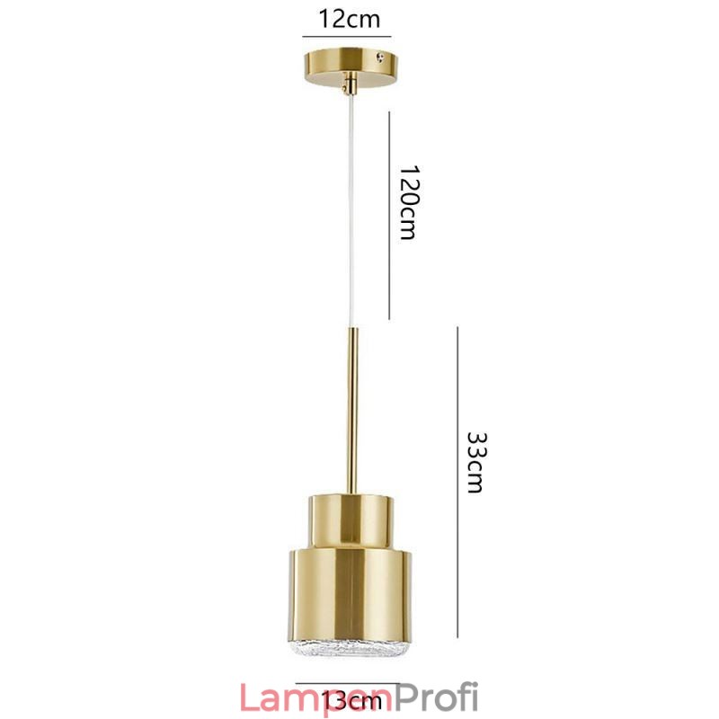 Postmoderne Glas Pendelleuchte Goldene Zylinderlampe Helle Beleuchtung