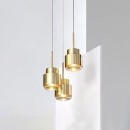 Postmoderne Glas Pendelleuchte Goldene Zylinderlampe Helle Beleuchtung