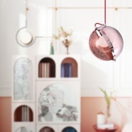 Moderne Rose Gold Pendelleuchte Halbrund Glas Lampenschirm Dekorative Leuchte Cafe