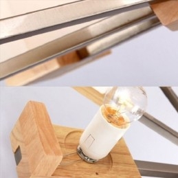 Nordische Holz Pendelleuchte Glas Lampenschirm Kronleuchter