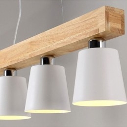 Nordic Holz Kronleuchter Einzigartige Gerade Pendelleuchte Cafe