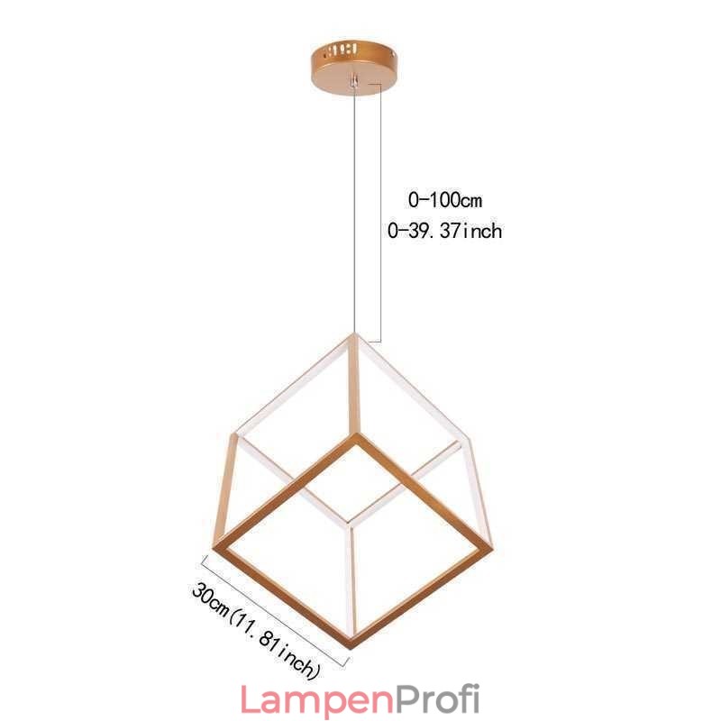 Postmoderne Pendelleuchte, geometrisches Gold-Hängelicht