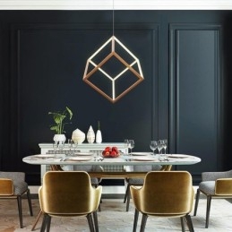 Postmoderne Pendelleuchte, geometrisches Gold-Hängelicht