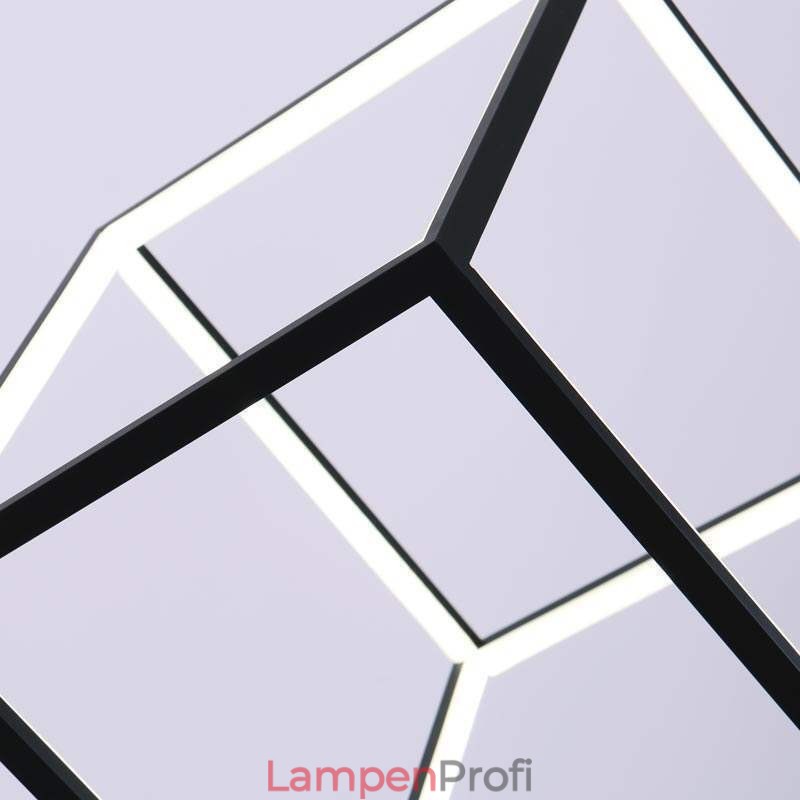 Schwarze Pendelleuchte Geometrische Würfelbeleuchtung