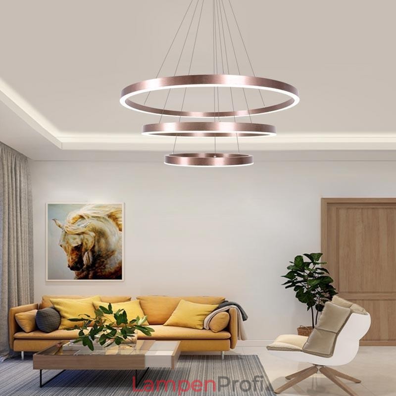 Pendelleuchte Zeichnung Handwerk 3 Ringe Lampe 80+60+40cm