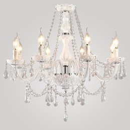 Kronleuchter Weiß Kristall Modern Living 8 Lichter