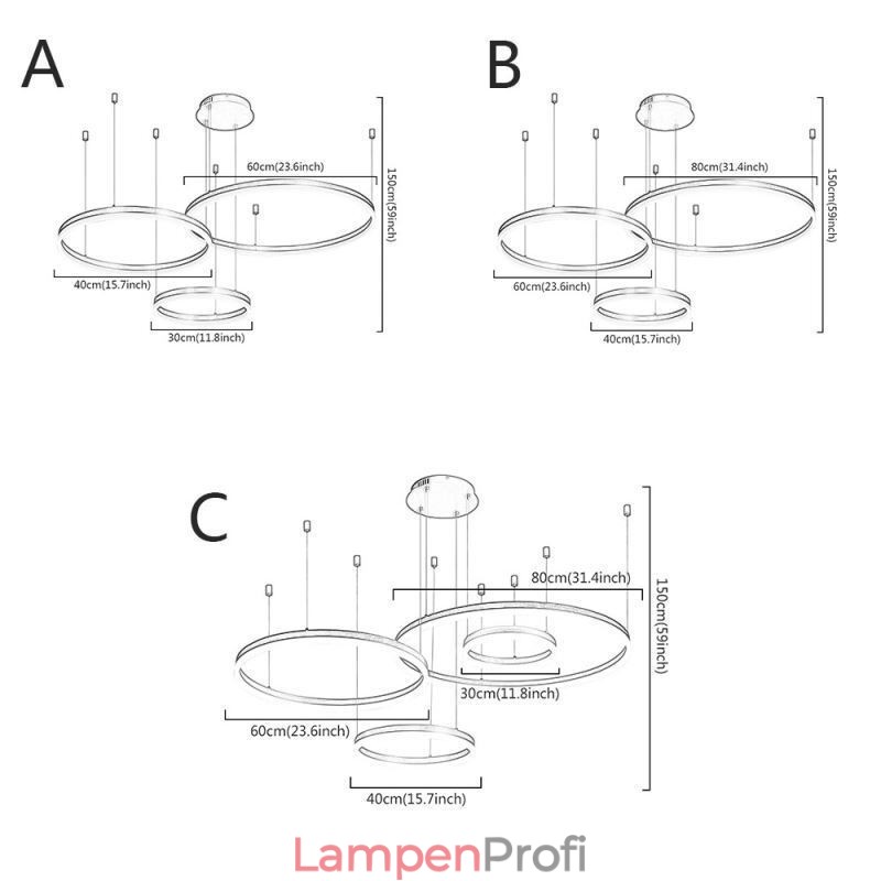 Postmoderne Pendelleuchte Acryl Ringform Pendelleuchte