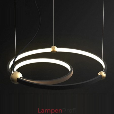 Circle Pendelleuchte Schwarz 2 Ringe Circle Pendelleuchte Schwarz 2 Ringe