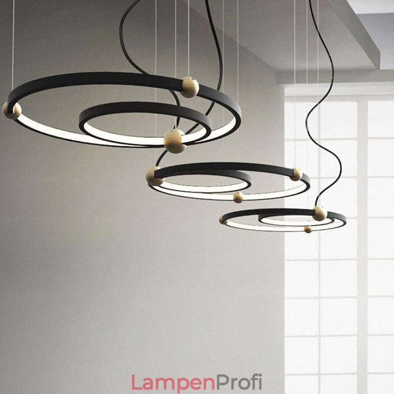 Circle Pendelleuchte Schwarz 2 Ringe