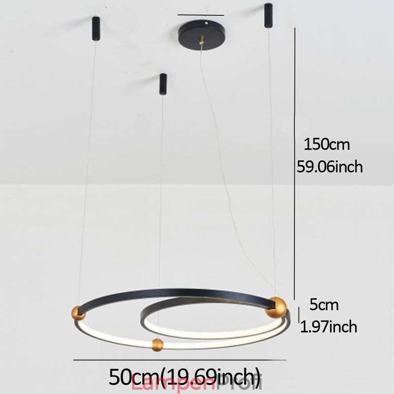 Circle Pendelleuchte Schwarz 2 Ringe