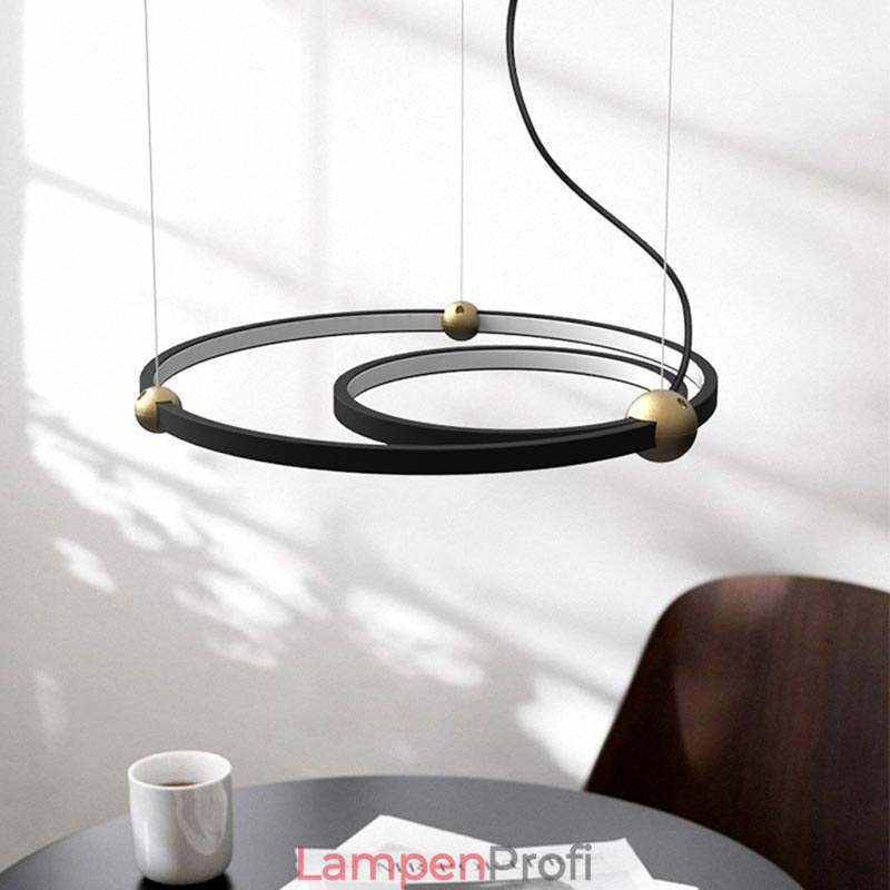 Circle Pendelleuchte Schwarz 2 Ringe