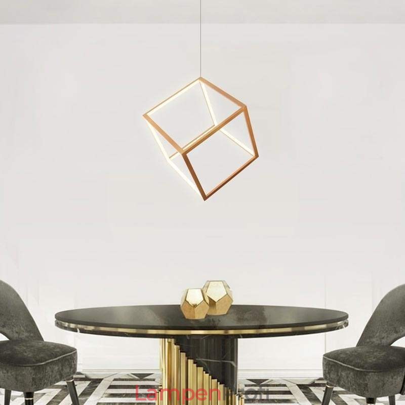 Postmoderne Pendelleuchte, geometrisches Gold-Hängelicht