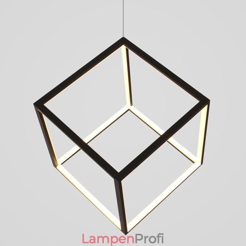 Schwarze Pendelleuchte Geometric Cube Lighting LBY18069
