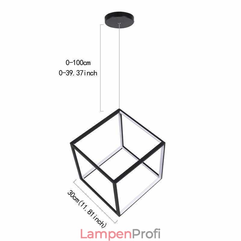 Schwarze Pendelleuchte Geometric Cube Lighting LBY18069