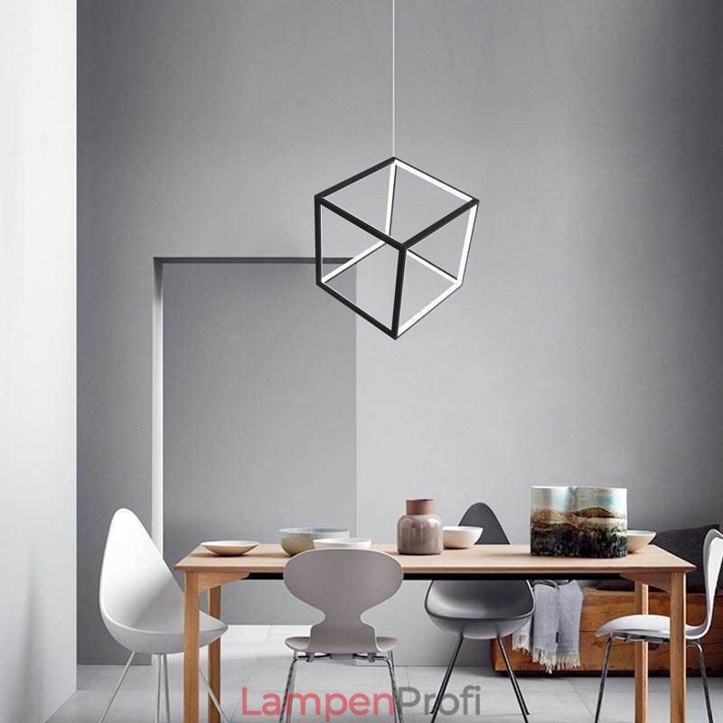 Schwarze Pendelleuchte Geometric Cube Lighting LBY18069