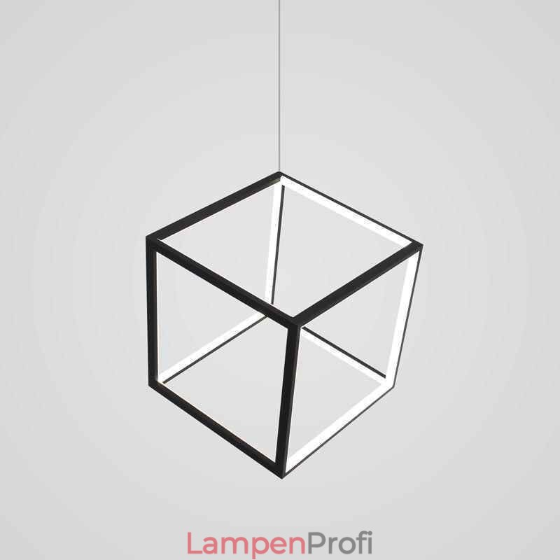 Schwarze Pendelleuchte Geometric Cube Lighting LBY18069