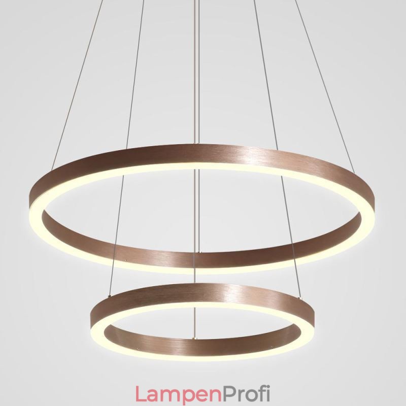 Pendelleuchte Zeichnung Handwerk 2 Ringe Lampe 60+40cm