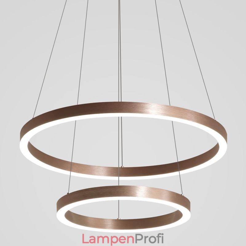 Pendelleuchte Zeichnung Handwerk 2 Ringe Lampe 60+40cm