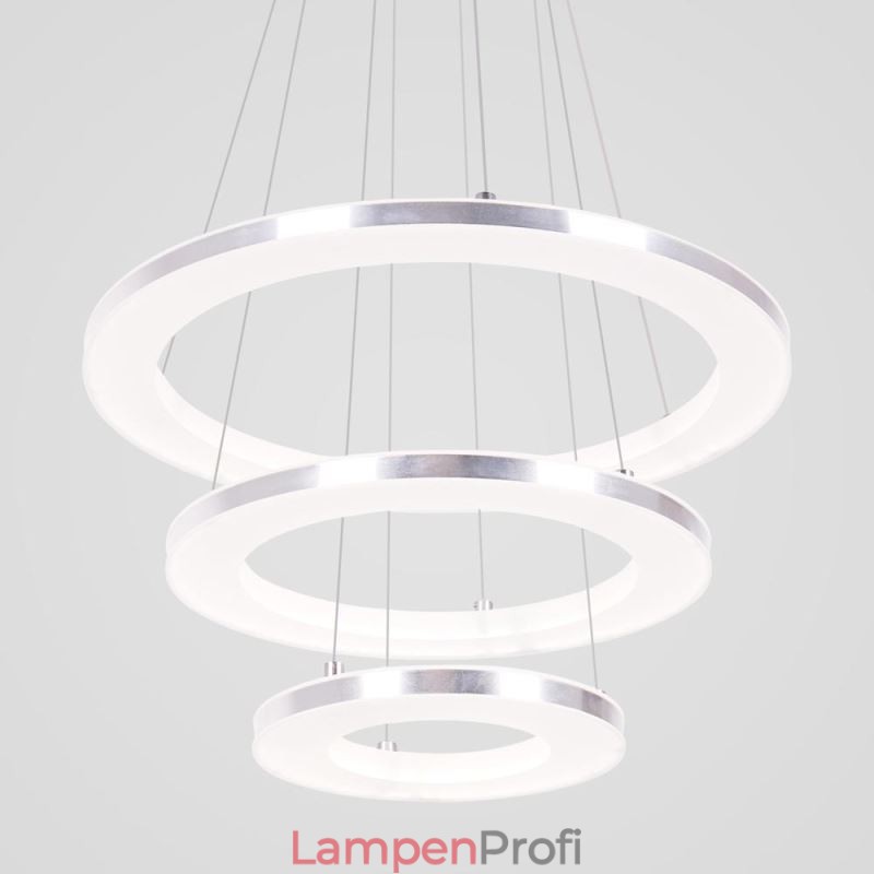 Moderne Pendelleuchte Acryl 3 Ringe Lampe 40+30+20cm