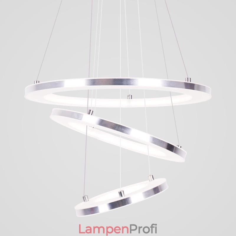 Moderne Pendelleuchte Acryl 3 Ringe Lampe 40+30+20cm
