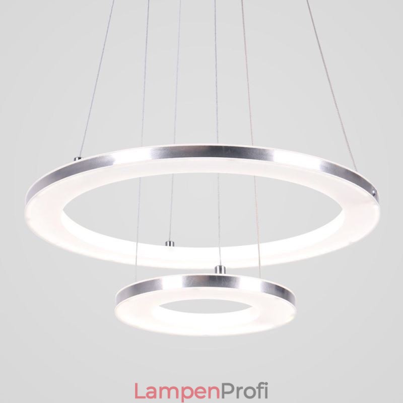 Moderne Pendelleuchte Acryl 2 Ringe Lampe 40+20cm