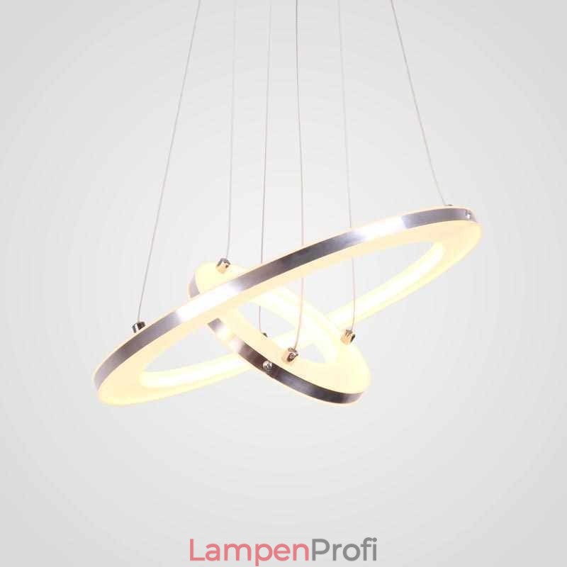 Moderne Pendelleuchte Acryl 2 Ringe Lampe 40+20cm