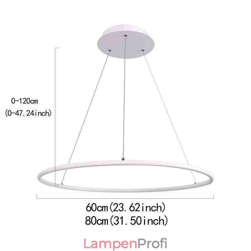 Moderne Pendelleuchte Kreislampe 60cm 80cm
