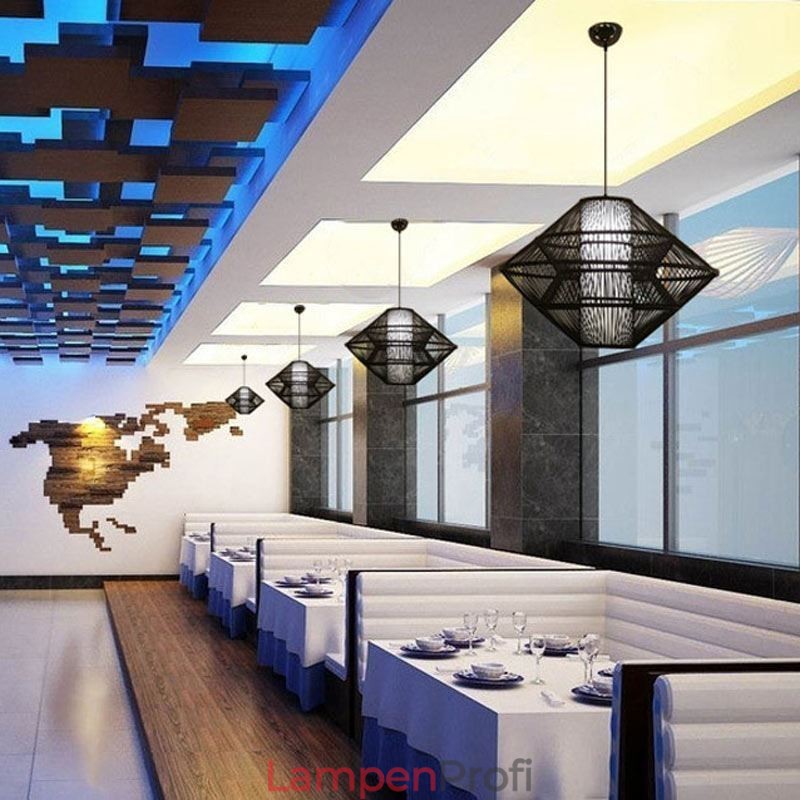 Bambus-Pendelleuchte im Gyroskop-Design