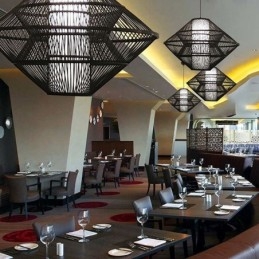 Bambus-Pendelleuchte im Gyroskop-Design