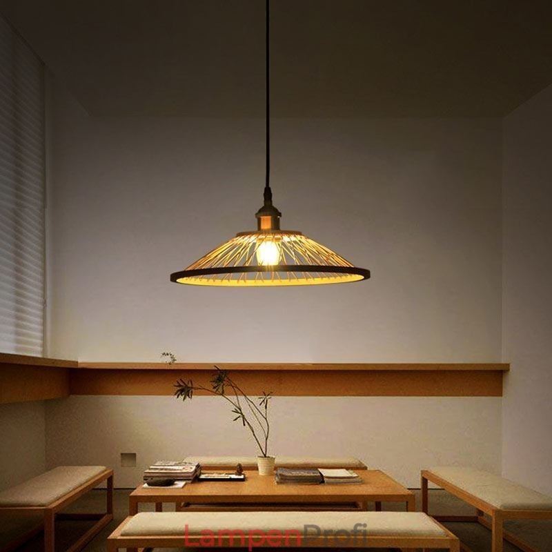 Kuppel-Bambus-Pendelleuchte, handgewebte Pendelleuchte