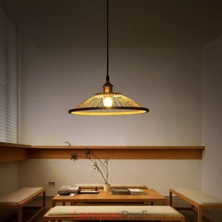 Kuppel-Bambus-Pendelleuchte, handgewebte Pendelleuchte