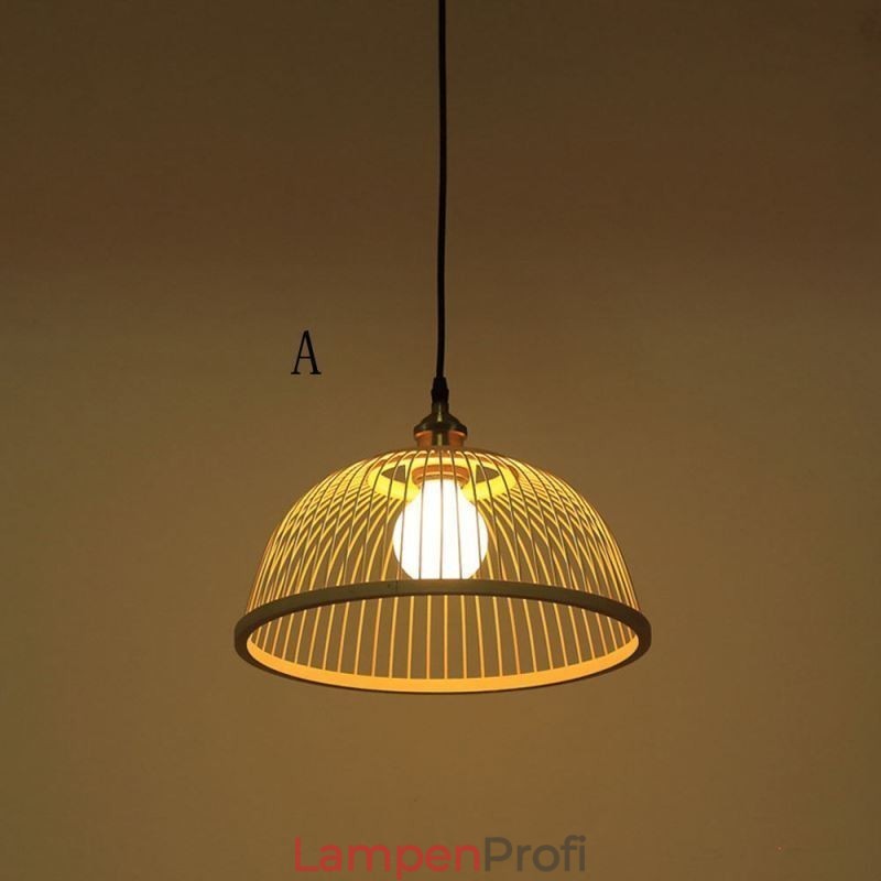 Kuppel-Bambus-Pendelleuchte, handgewebte Pendelleuchte