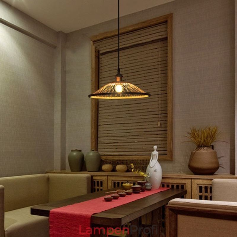 Kuppel-Bambus-Pendelleuchte, handgewebte Pendelleuchte