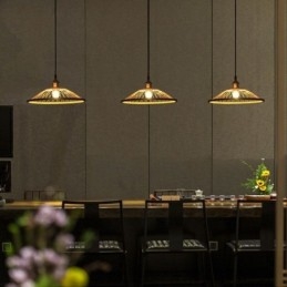 Kuppel-Bambus-Pendelleuchte, handgewebte Pendelleuchte