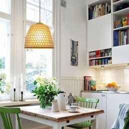 Visual Comfort Dome Bambus-Pendelleuchte