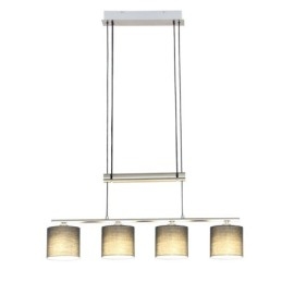 Moderne 4-flammige Pendelleuchte mit Stoffschirm, höhenverstellbar
