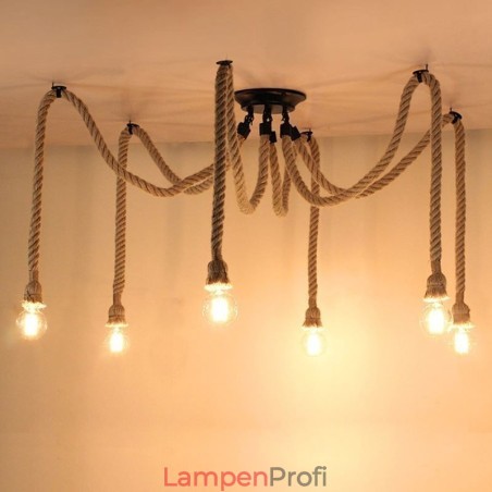 Retro-Stil 6 10 Köpfe Pendelleuchte Hanfseil Kronleuchter Vintage Deckenleuchte Retro-Stil 6 10 Köpfe Pendelleuchte Hanfseil Kronleuchter Vintage Deckenleuchte