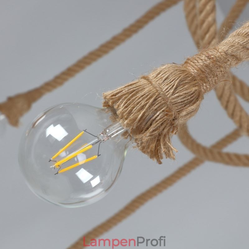 Retro-Stil 6 10 Köpfe Pendelleuchte Hanfseil Kronleuchter Vintage Deckenleuchte